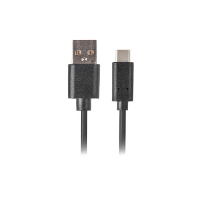 Lanberg Cable USB 2.0 Tipo A a Tipo C 0.5m Negro 480 Mb/s Quick Charge 3.0