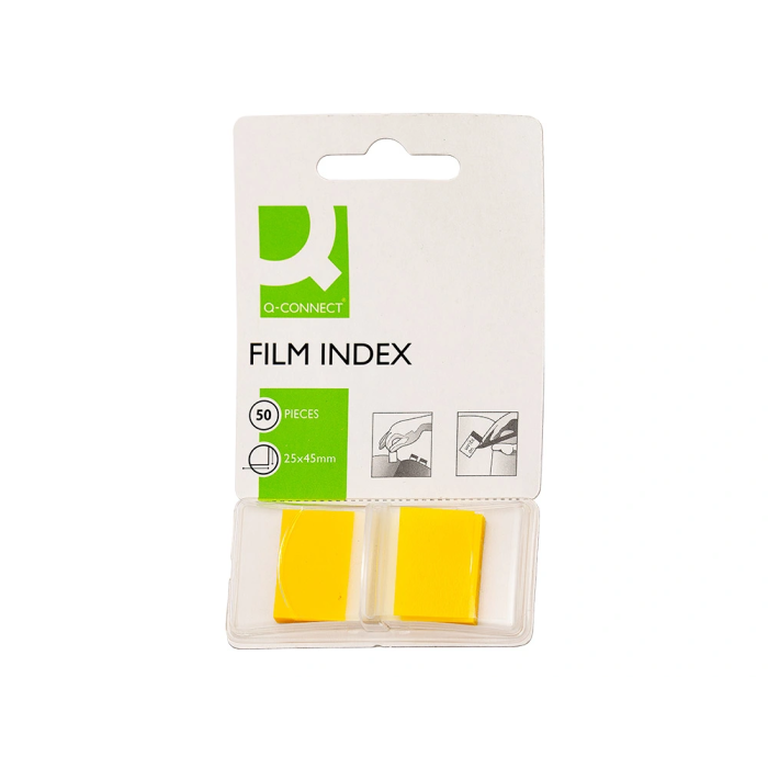 Q-connect Banderitas separadoras amarillas, dispensador 50 unidades, 45x25 mm 1