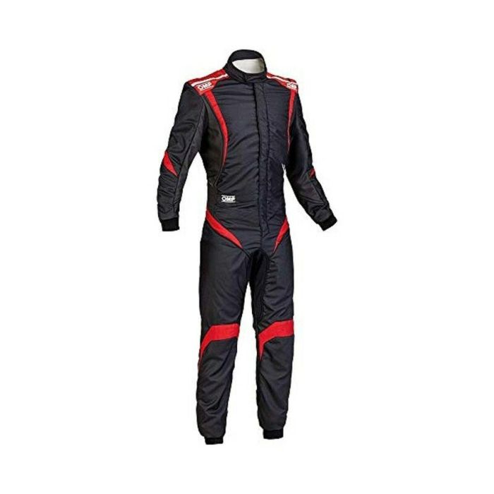 Omp OMPIA0185207350 Mono de Competición One-S1 Ignífugo Nomex Dry System FIA 8856-2000 Negro-Rojo Talla 50