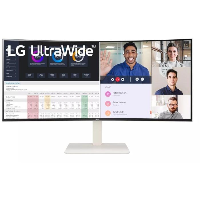 LG 38WR85QC-W Monitor Curvo 38" Nano IPS UltraWide QHD+ (3840x1600) 1ms 144Hz con USB-C HDMI DP y Altavoces Blanco 0 LG 38WR85QC-W Monitor Curvo 38" Nano IPS UltraWide QHD+ (3840x1600) 1ms 144Hz con USB-C HDMI DP y Altavoces Blanco 0