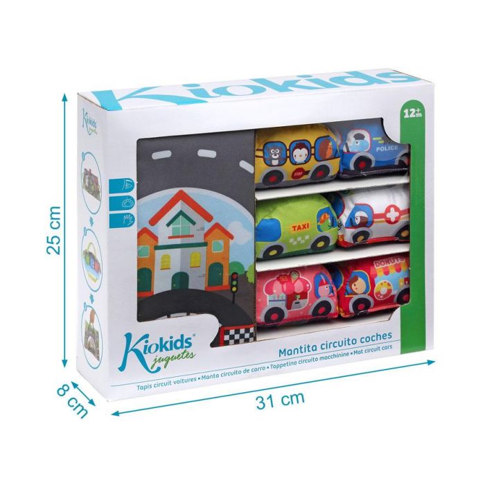 KioKids Circuito de Coches Manta de Actividades Textil con 6 Vehículos Blanditos Convertible en Bolsa Portátil Multicolor +12 meses 1 KioKids Circuito de Coches Manta de Actividades Textil con 6 Vehículos Blanditos Convertible en Bolsa Portátil Multicolor +12 meses 1