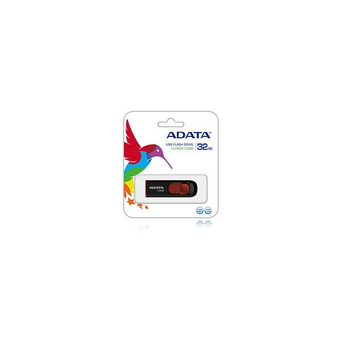 ADATA C008 USB 2.0 32GB Negro Rojo AC008-32G-RKD