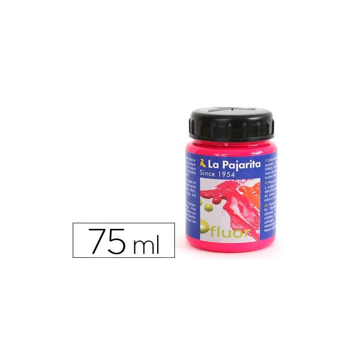 Pintura Acrilica La Pajarita F-04 Magenta Fluorescente 75 mL 6 unidades