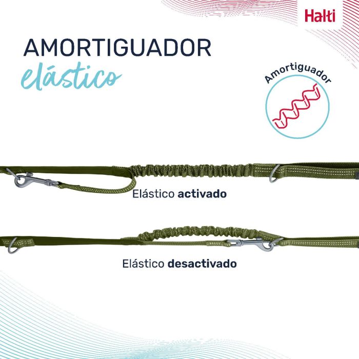 Halti Anatomy Correa para Perros Multiposición Adiestramiento Doble Enganche Reflectante 2 Metros Talla L hasta 55 kg Verde 3