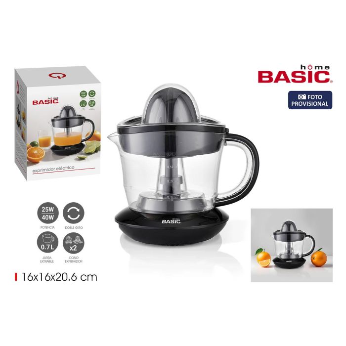 Basic Home Exprimidor Eléctrico 25W-40W, Capacidad 700 ml, 16 x 16 cm (6 Unidades) Basic Home Exprimidor Eléctrico 25W-40W, Capacidad 700 ml, 16 x 16 cm (6 Unidades)