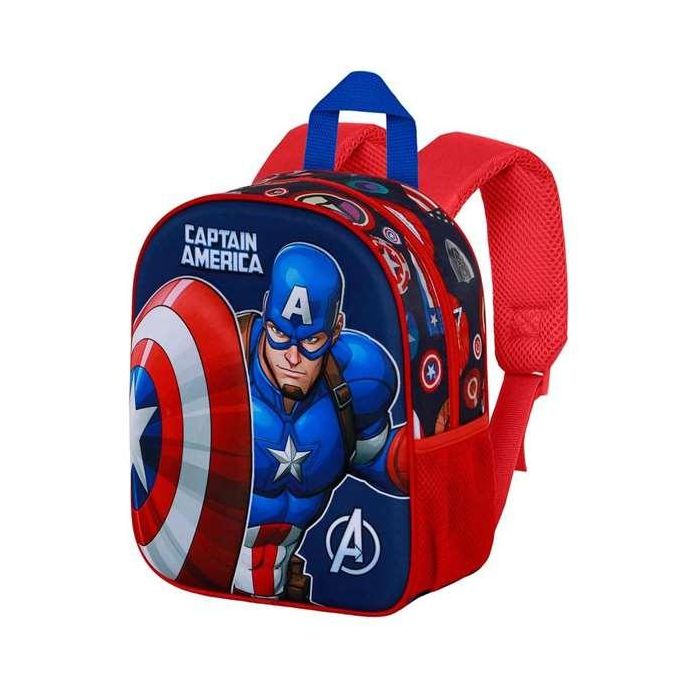 Karactermania Mochila 3D Capitán América Patriot, Mochila Preescolar con Relieve Frontal y Bolsillo Lateral, Multicolor, 26 x 11 x 31 cm 1