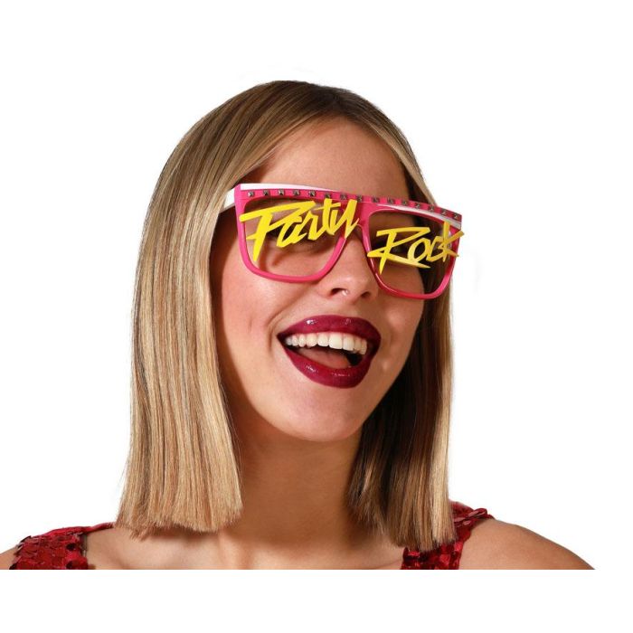 Gafas Rosas Con Texto Party Rock En Amarillo Para Fiestas, Despedidas y Festivales 0 Gafas Rosas Con Texto Party Rock En Amarillo Para Fiestas, Despedidas y Festivales 0