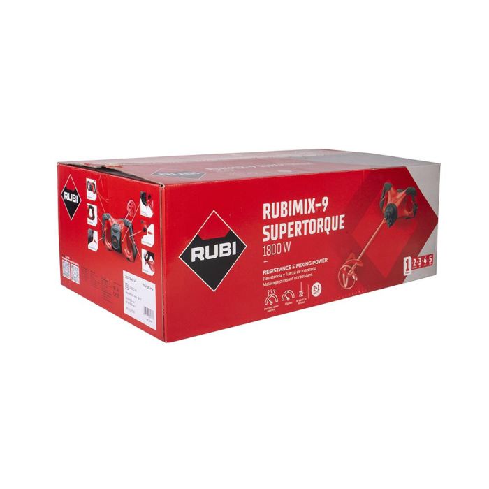 Rubi Rubimix-9 supertorque r26970 Mezclador eléctrico 1800W, torque 40.2Nm, 2 velocidades 450-780rpm 2 Rubi Rubimix-9 supertorque r26970 Mezclador eléctrico 1800W, torque 40.2Nm, 2 velocidades 450-780rpm 2