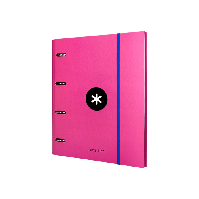 Antartik Carpeta con Recambio A4 Cuadro 5mm, Anillas 40mm Redondas, Solapa, Rosa 3