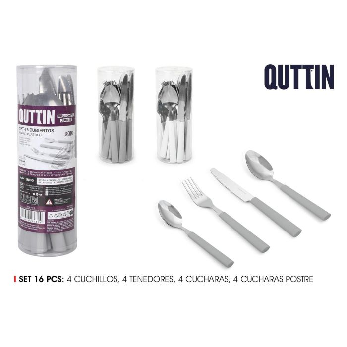 Set 16Pcs Cubiertos Mango Plástico Qt Doio - Inde (6 Cajas) Set 16Pcs Cubiertos Mango Plástico Qt Doio - Inde (6 Cajas)