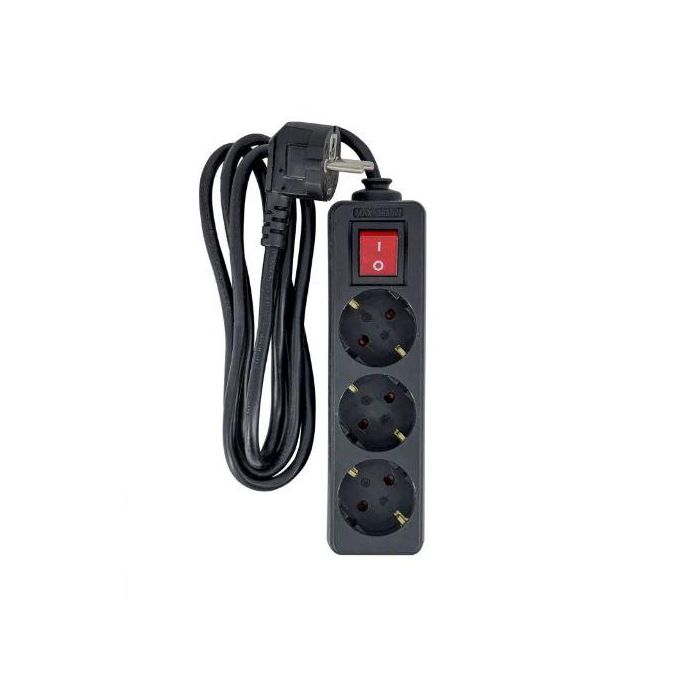 MicroConnect 3-way Schuko Power Strip on/off switch 5M, Black MicroConnect 3-way Schuko Power Strip on/off switch 5M, Black