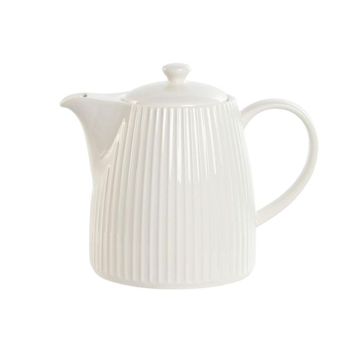 DKD Home Decor Tetera Porcelana Blanca Urban 1L - Apta Lavavajillas, 15 cm Alto, Colección Carve loving 24 0 DKD Home Decor Tetera Porcelana Blanca Urban 1L - Apta Lavavajillas, 15 cm Alto, Colección Carve loving 24 0