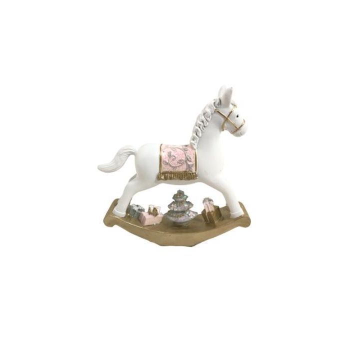 DKD Home Decor Figura Navidad Fantasía Caballo Resina 3.5x14x14 cm (2 Unidades)