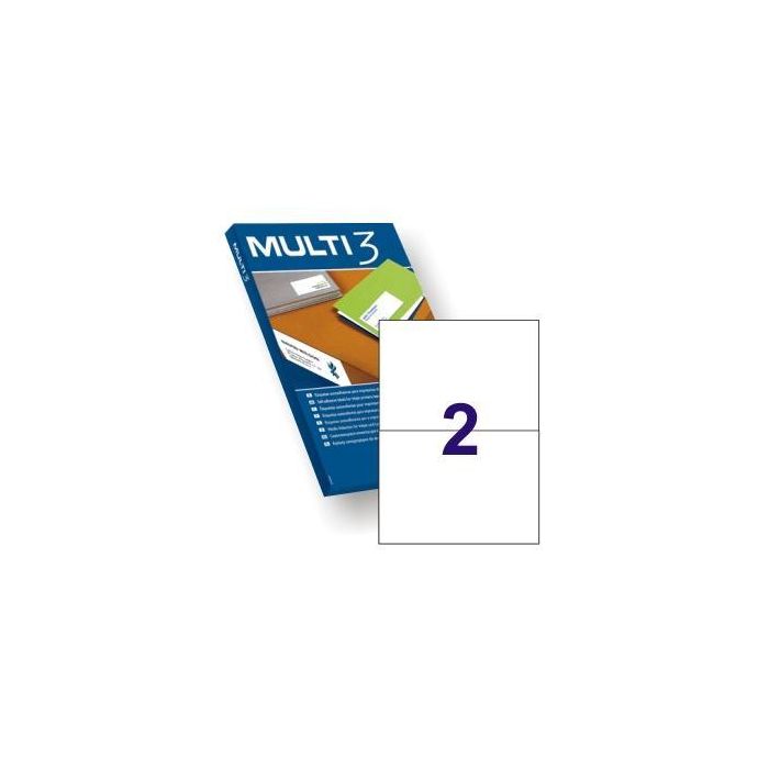 Multi-3 Etiquetas Adhesivas 210x148 mm Inkjet-Láser C-Rectos 2 X 100H Blanco Multi-3 Etiquetas Adhesivas 210x148 mm Inkjet-Láser C-Rectos 2 X 100H Blanco