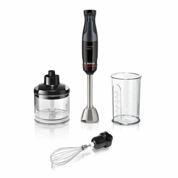 Bosch MSM4B621 Batidora de Mano 1000W con 4 Cuchillas Afiladas, Bol Mezclador, Mini Picadora, Varillas y Engranaje Cerámico