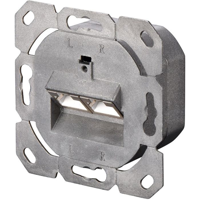 Digitus Toma de Datos Cat6a de Superficie 2x RJ45 Apantallada Blanca para Redes Ethernet Clase EA 6