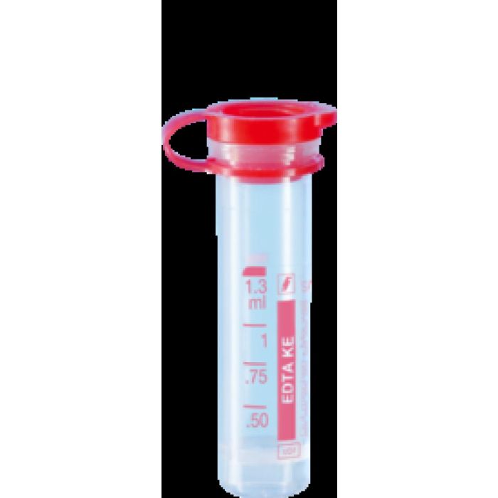 Microtubo EDTA Rojo 1.3 mL, 100 unidades