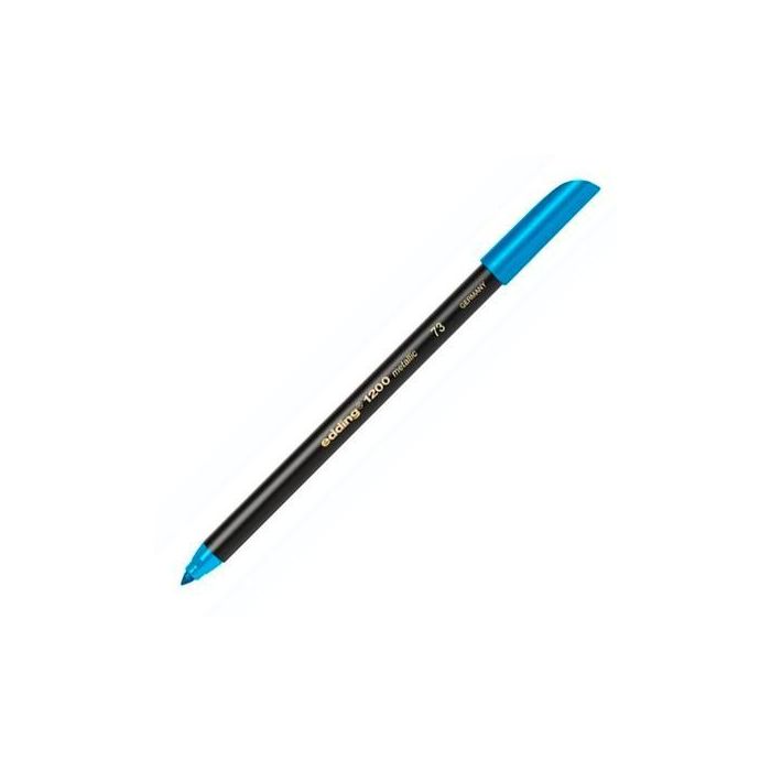 Edding Rotulador 1200 Punta Fina Azul Metálico, 10 Unidades. Para escribir y decorar en papel claro u oscuro. 1-3 mm (10 Unidades)