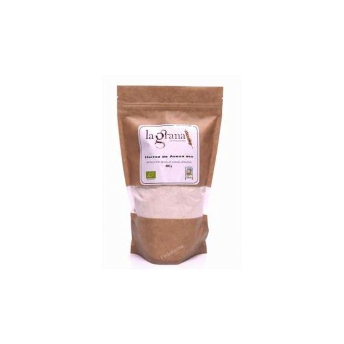 LA GRANA Harina de Avena Ecológica 500g, Artesanal Molino de Piedra, Sin Refinar, Vegano
