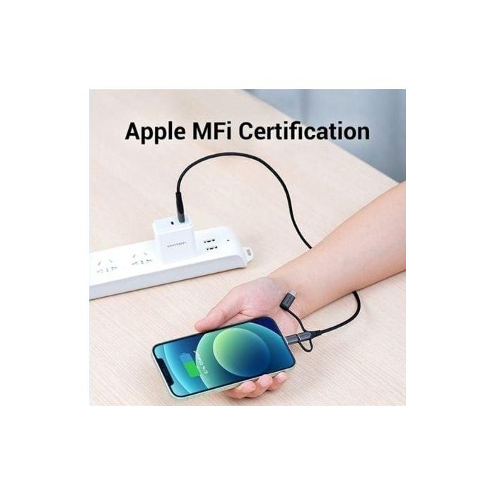 Cable USB 2.0 Tipo-C Vention CQJHG/ USB Macho/ USB Tipo-C Macho - MicroUSB Macho - Lightning Macho/ 480Mbps/ 1.5m/ Gris 2