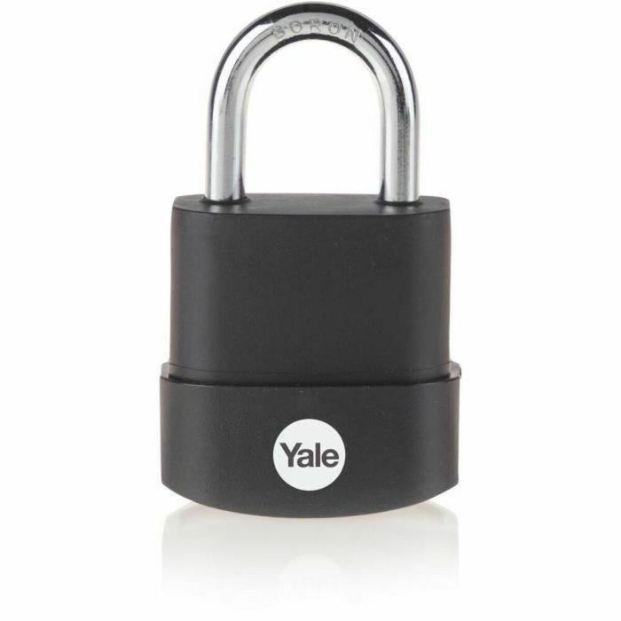 Yale Candado de Acero Laminado Alta Seguridad 45mm Grillete Boro Protección Termoplástica Exterior 3 Llaves