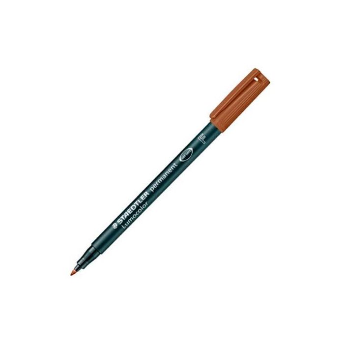 Staedtler 318 F Rotulador Permanente Lumocolor Marrón Fino para Todas las Superficies (10 Unidades) (10 Unidades)