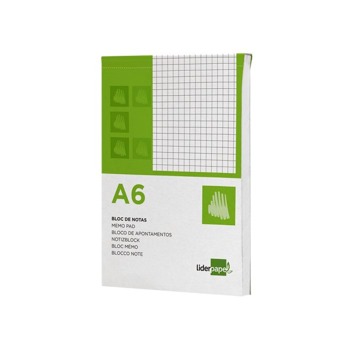 Bloc Notas Liderpapel Cuadro 4 mm A6 80 Hojas 60 gr-M2 Perforado 10 unidades 3