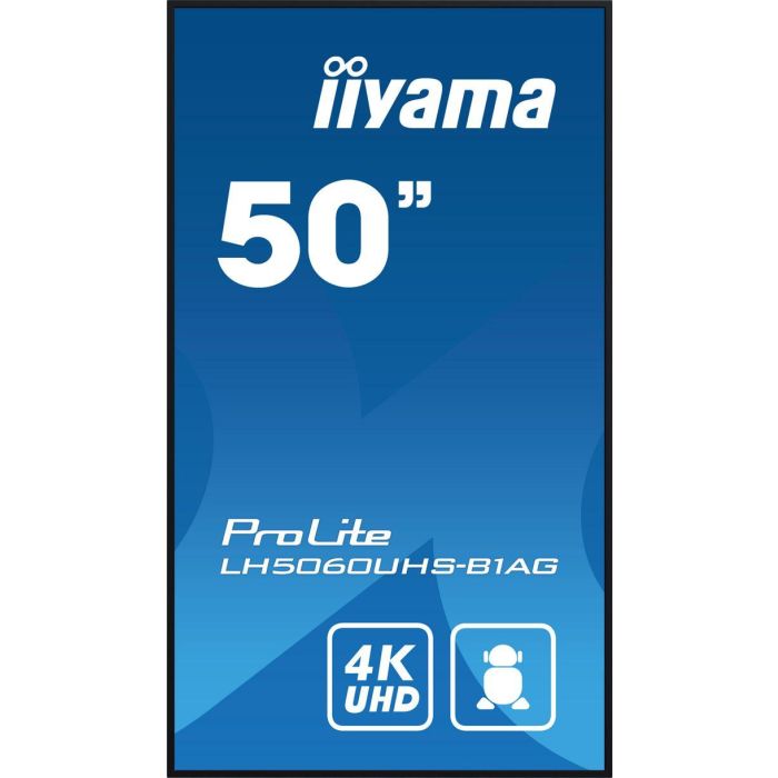Monitor Iiyama 50" 3840X2160, Uhd, 500Cd/M2, Landscape Portrait, Mm 2X 10W, 3X Hdmi, Usb 2.0 X2, Wifi, Lan, Media Play Usb, Control Lan / Rs232C, Iisignage2 (Cms/Dms), E-Share,Android 11 Os, 24/7,Vesa Mount 300X400(Soporte Pared Incluido) (Lh5060Uhs- 1 Monitor Iiyama 50" 3840X2160, Uhd, 500Cd/M2, Landscape Portrait, Mm 2X 10W, 3X Hdmi, Usb 2.0 X2, Wifi, Lan, Media Play Usb, Control Lan / Rs232C, Iisignage2 (Cms/Dms), E-Share,Android 11 Os, 24/7,Vesa Mount 300X400(Soporte Pared Incluido) (Lh5060Uhs- 1