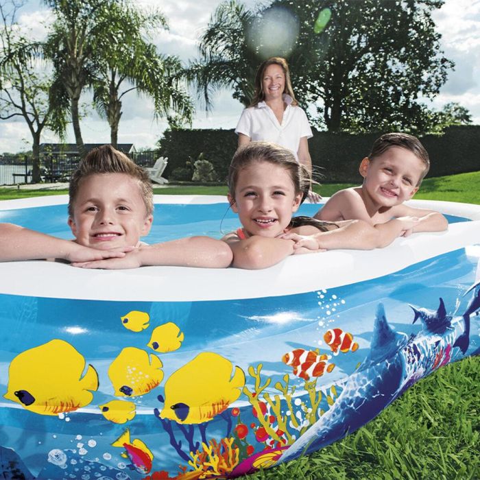 Bestway Piscina Hinchable 2 Camaras Fondo de Mar 262x157x46 cm +3 Años Jardin 54118 1