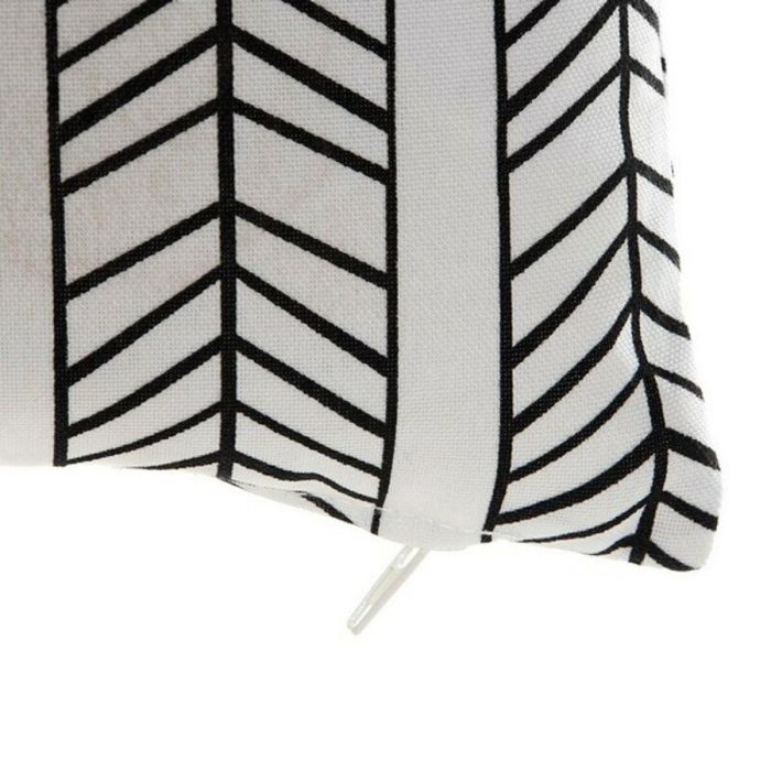 Cojin Boho DKD Home Decor Blanco Negro 43 x 43 cm 1