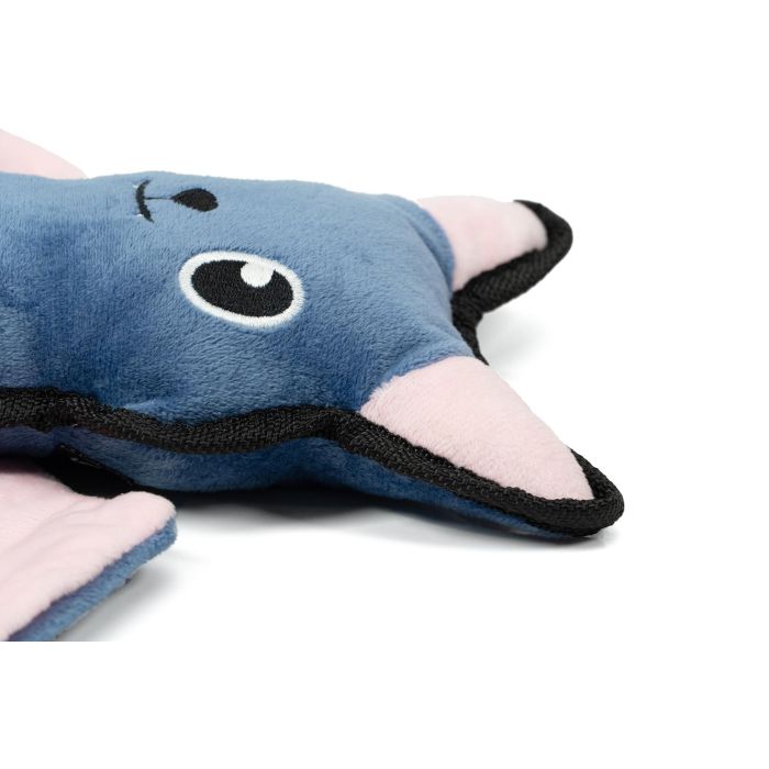 Gloria Peluche Juguete para Perro con Squeaker de Plástico EVA, Textura Blanda de Poliéster, Diseño Forma de Murciélago, Color Negro 2