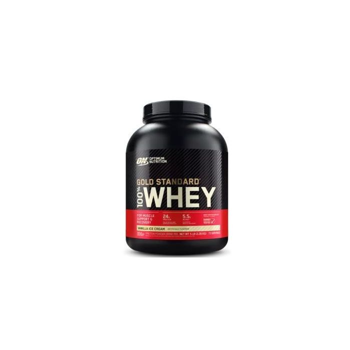 Optimum Nutrition 100% Whey Gold Standard, Proteína en Polvo, Sabor Vainilla Ice Cream, 2280G