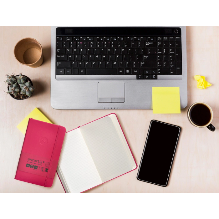 Antartik Cuaderno A6 Tapa Dura Burdeos Hojas Cuadriculadas 100 Hojas 80gr FSC 10