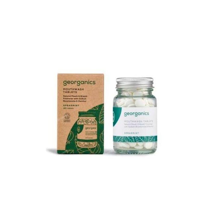 GEORGANICS Enjuague Bucal Hierbabuena en Pastillas 180 unidades, natural y vegano