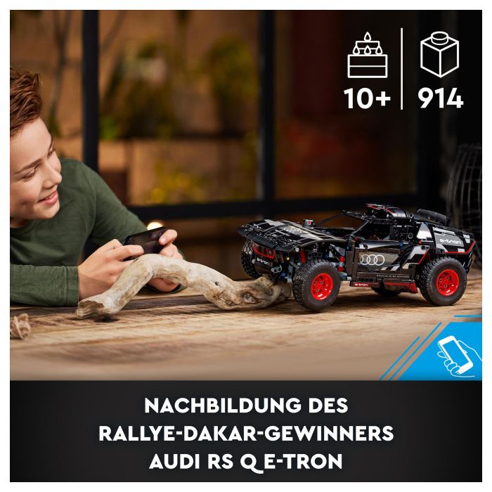 LEGO 42160 Audi RS Q e-tron Coche de Rally Teledirigido Modelo Todoterreno Dakar