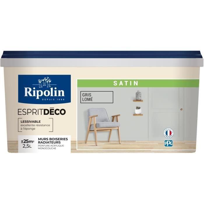 RIPOLIN Pintura de pared todas las partes, Ripolin - Gris lomé satinado, 2,5L