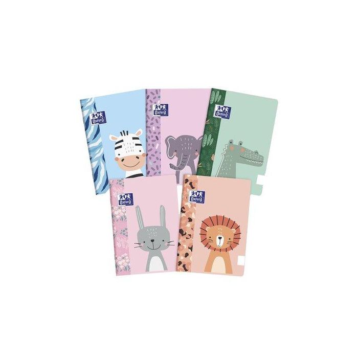 Libreta Grapada Oxford Oxfanimals Kids A5+ 32H Liso Sur.(5) (Set de 10)
