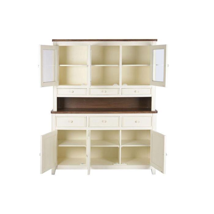 Vitrina Home ESPRIT Crema Marrón oscuro Madera de mango Madera MDF 150 X 45 X 190 CM 8