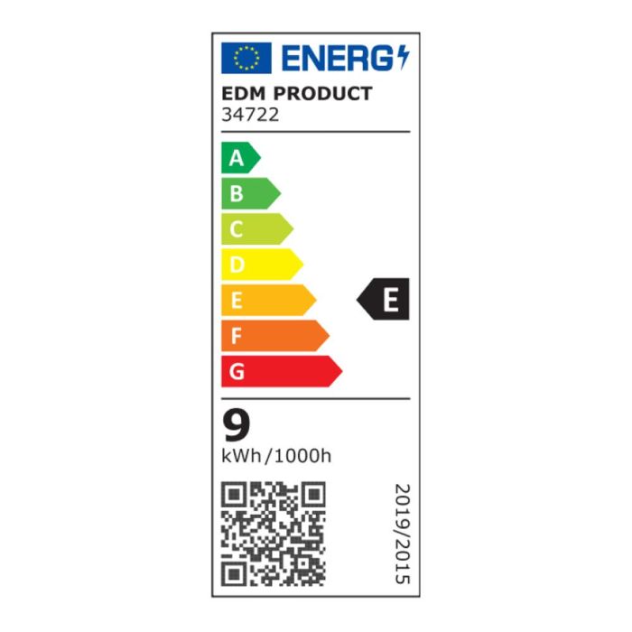 Edm Aplique LED Oval Blanco 9W 4000K Luz Día IP65 21.2x11.8x6.6cm 1