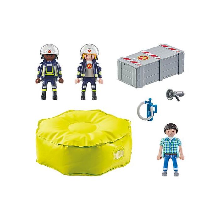 Playmobil Bomberos Con Colchoneta 71465 Set de Rescate para Niños +4 Años 1