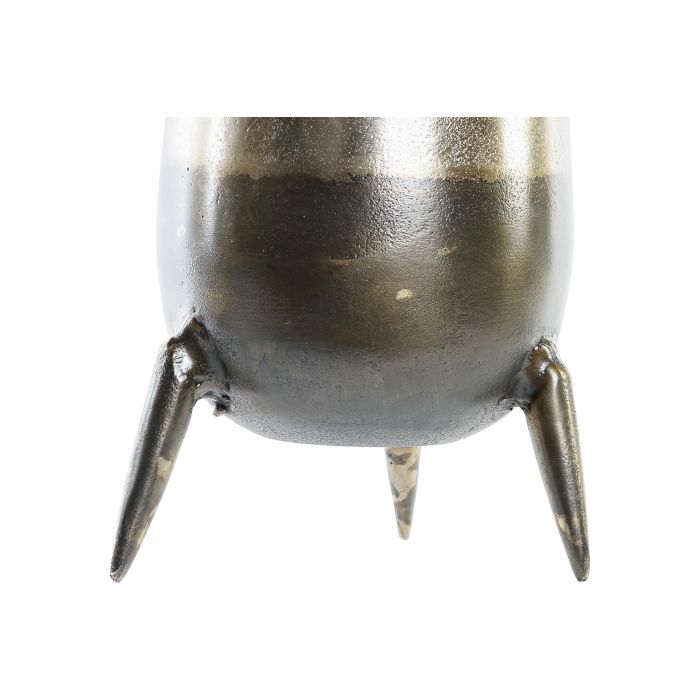 DKD Home Decor Jarrón Moderno de Aluminio Dorado Plateado, 15.5x15.5x26 cm, Colección Dole, Decoración Hogar, Pack 2 Unidades 1