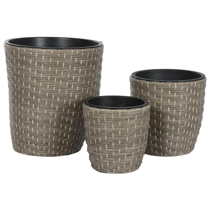 Macetero Terraza Y Jardin DKD Home Decor Natural 40 x 45 x 40 cm Set de 3 3