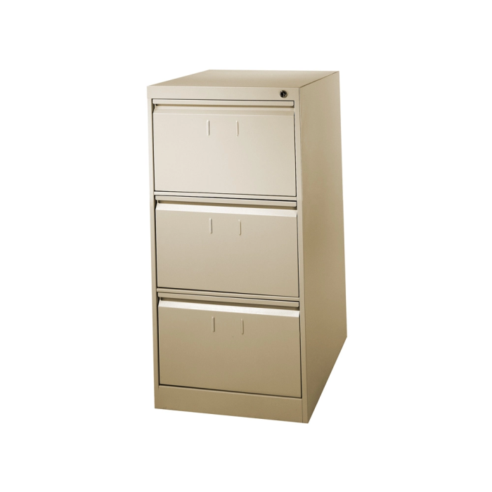 Blanca Fichero Metálico 3 Cajones Beige 103x64x51 cm Antivuelco DIN A4 Carpetas Colgantes 1