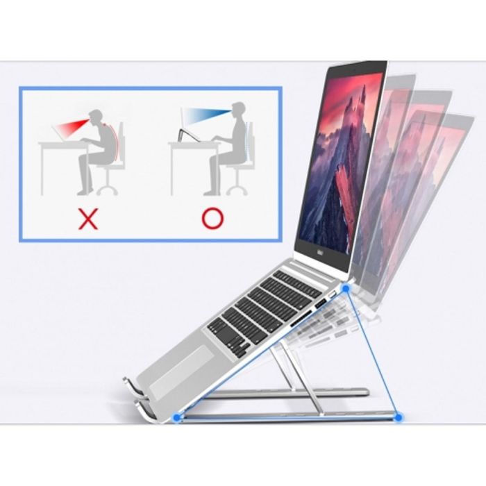 Conceptronic Base Refrigeradora Ergonómica Ajustable para Portátil, 6 Niveles de Altura, Plegable, hasta 15.6 Pulgadas, 50 kg 2