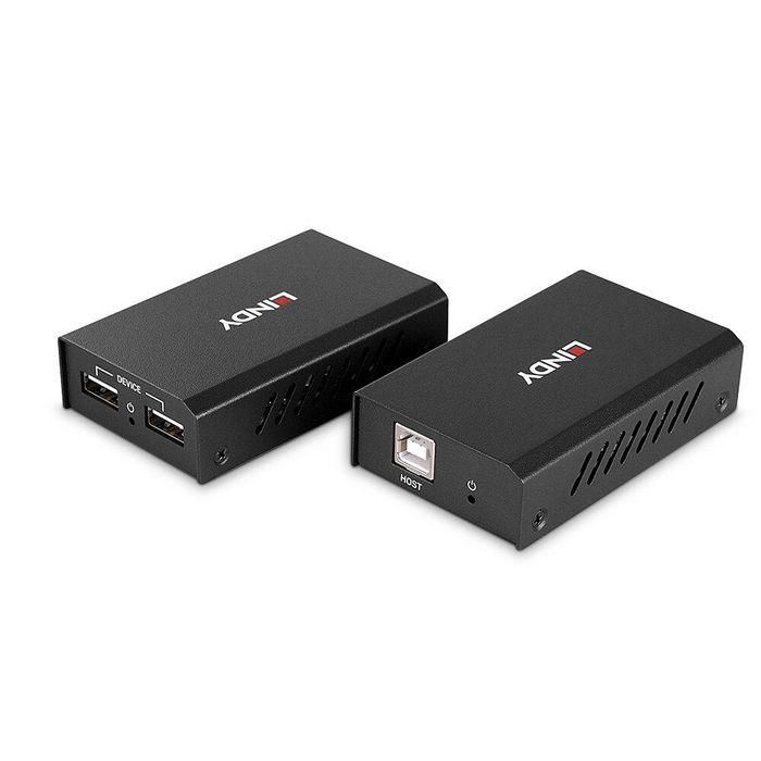 Lindy Extensor USB 2.0 Cat.6 de 100m con 2 Puertos y Alimentación PoC, Negro 1