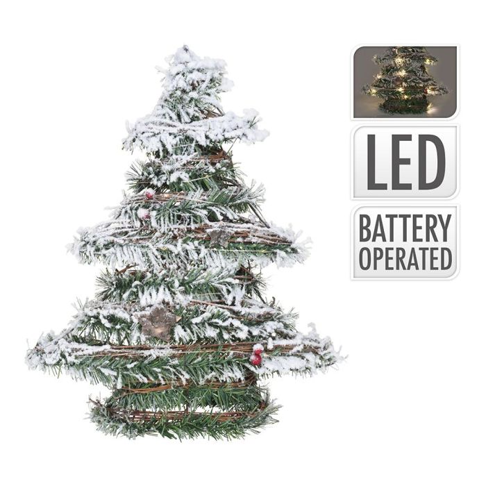 Decoration With Light Árbol de Navidad de Rattan con LEDs, 40cm, Luz Cálida, Interior, Fijo