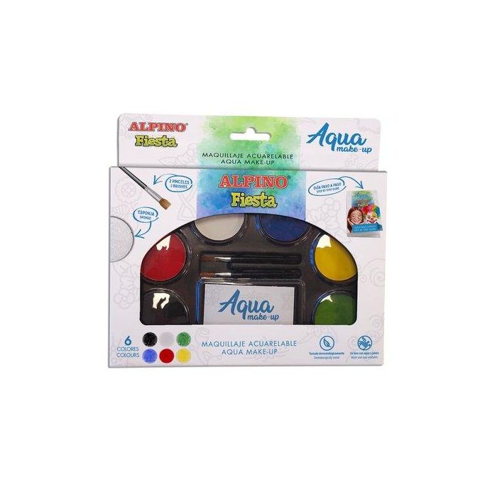 Alpino Paleta Maquillaje Acuarelable Pro 6 Colores Surtidos