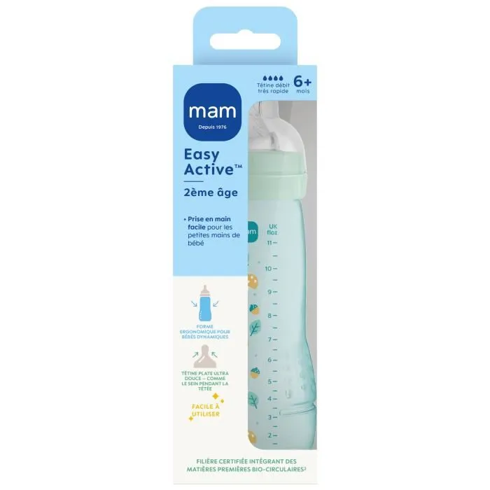 Mam Biberón Easy Active +6 meses 330 ml Tetina X flow Hielo MAM9001616857997 2
