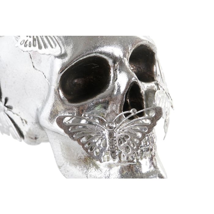 DKD Home Decor Figura Decorativa Glam Calavera Resina Dorado Plateado para Hogar - Pack de 2 Figuras Surtidas - 10.5x11.5x16.5 cm 3