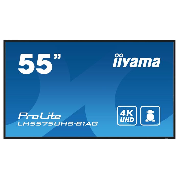 Iiyama LH5575UHS-B1AG Pantalla Señalización Digital 54.6" LCD 4K UHD 500 cd/m² Android 11 24/7 Negro 1
